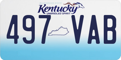 KY license plate 497VAB