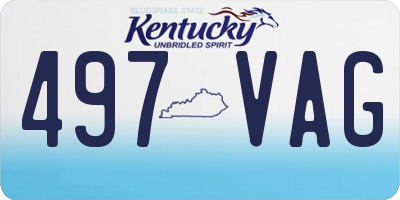 KY license plate 497VAG