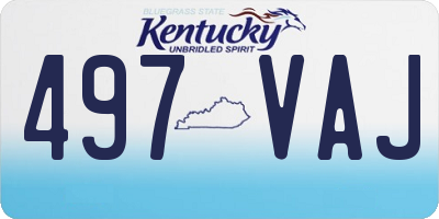 KY license plate 497VAJ