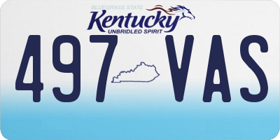 KY license plate 497VAS