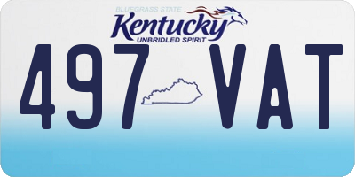 KY license plate 497VAT