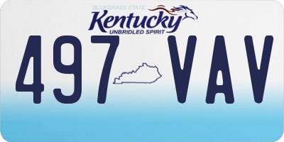 KY license plate 497VAV