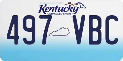 KY license plate 497VBC