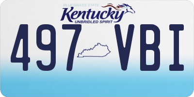 KY license plate 497VBI