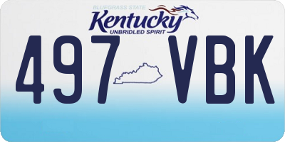 KY license plate 497VBK