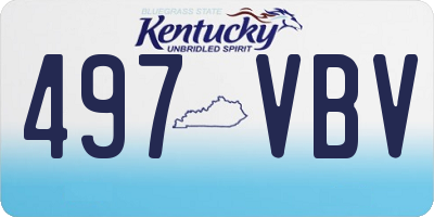 KY license plate 497VBV
