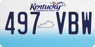 KY license plate 497VBW