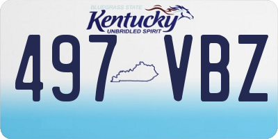 KY license plate 497VBZ