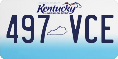 KY license plate 497VCE