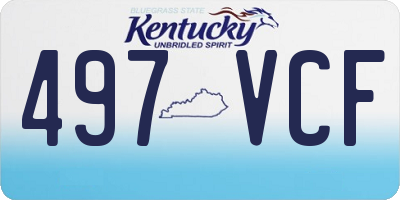 KY license plate 497VCF