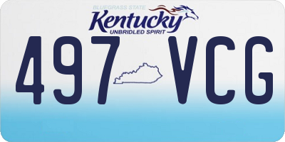 KY license plate 497VCG