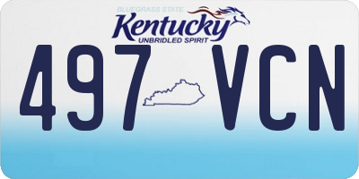 KY license plate 497VCN