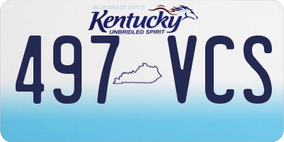 KY license plate 497VCS