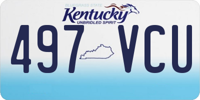 KY license plate 497VCU