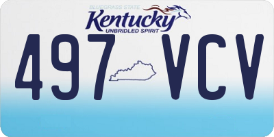 KY license plate 497VCV