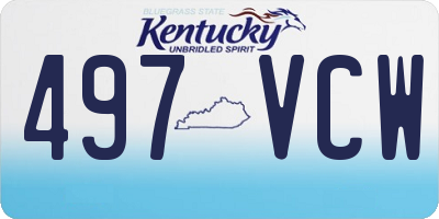 KY license plate 497VCW