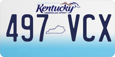 KY license plate 497VCX