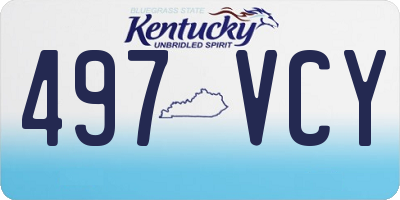 KY license plate 497VCY