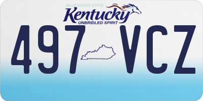 KY license plate 497VCZ