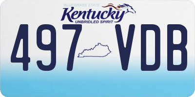 KY license plate 497VDB