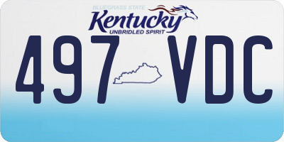 KY license plate 497VDC