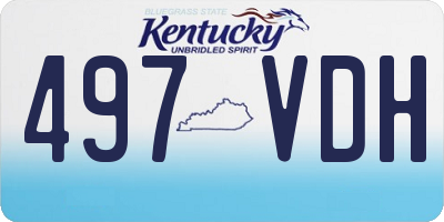 KY license plate 497VDH
