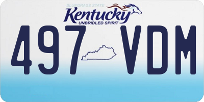 KY license plate 497VDM