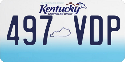 KY license plate 497VDP