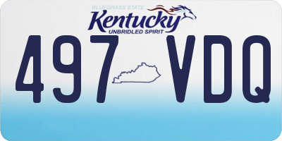 KY license plate 497VDQ