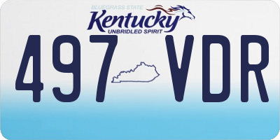 KY license plate 497VDR