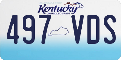 KY license plate 497VDS
