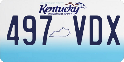 KY license plate 497VDX