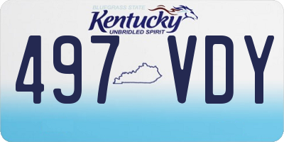 KY license plate 497VDY