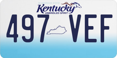 KY license plate 497VEF