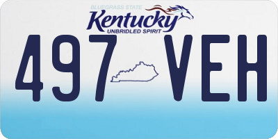 KY license plate 497VEH