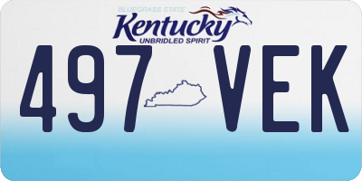 KY license plate 497VEK