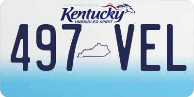 KY license plate 497VEL