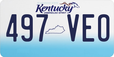 KY license plate 497VEO