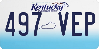 KY license plate 497VEP