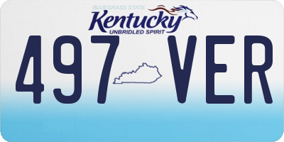 KY license plate 497VER