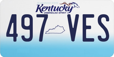 KY license plate 497VES