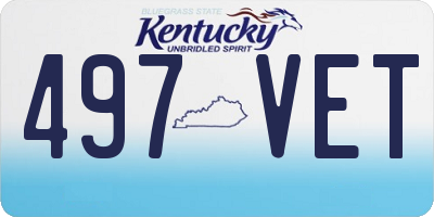 KY license plate 497VET