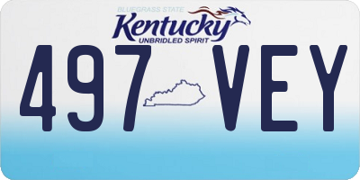 KY license plate 497VEY