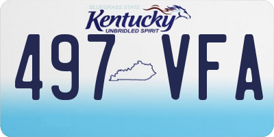 KY license plate 497VFA