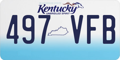 KY license plate 497VFB