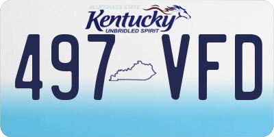 KY license plate 497VFD