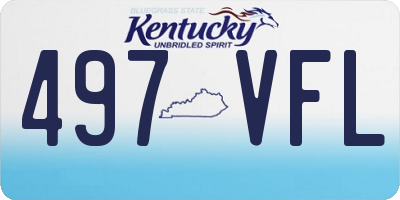 KY license plate 497VFL