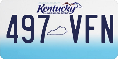 KY license plate 497VFN