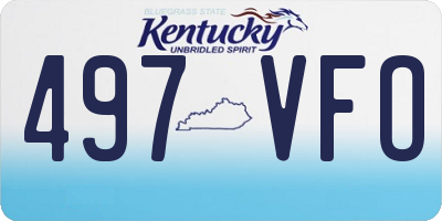 KY license plate 497VFO