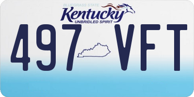 KY license plate 497VFT